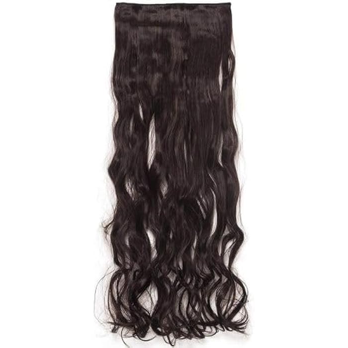 DILLARDS Black Brown Long Wavy Synthetic Hair Extension With 5 Clips - Image 2